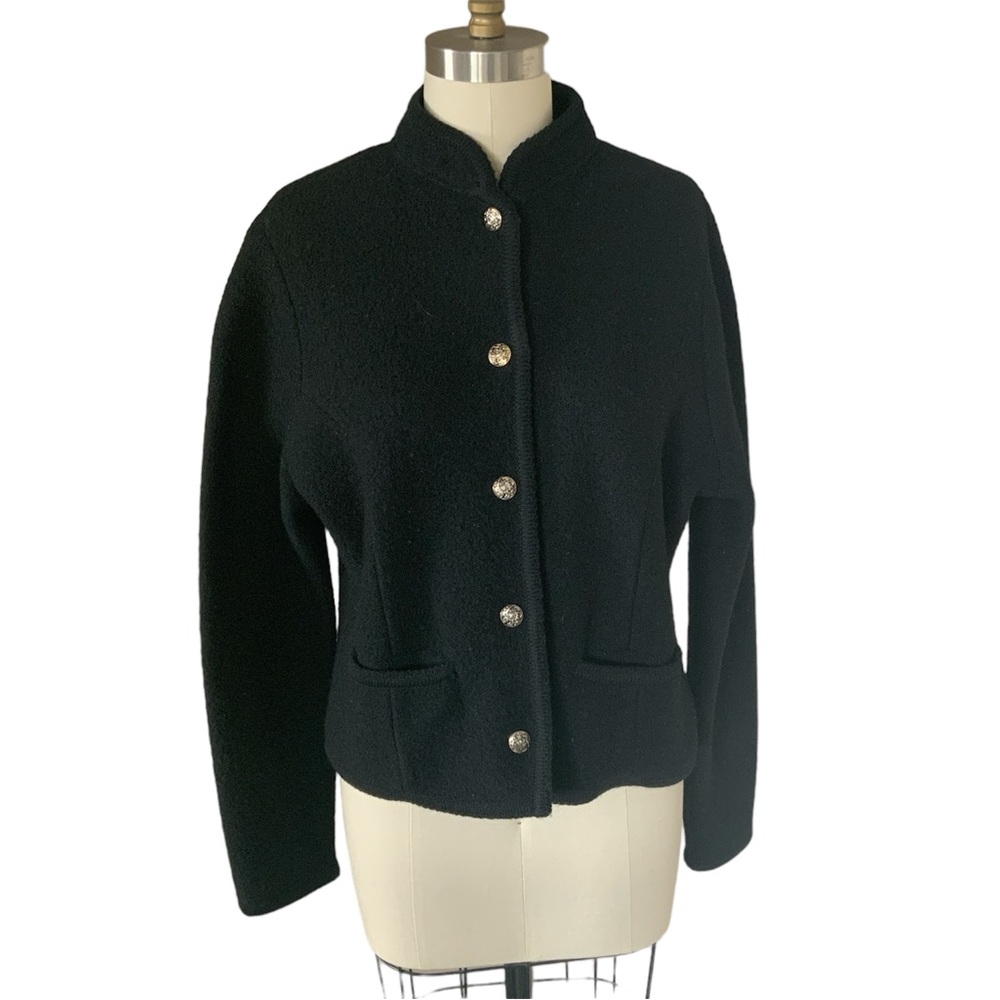 Country Suburbans wool jacket, gold buttons, front pockets, unlined, Size M